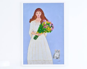 Pure White Beauty | Woman Illustration Wall Art | Unique Art Print | Printable Wall Art | Digital Print