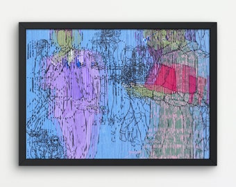 Citizen | 3D Wall Art | Unique Wall Art | Optical Art | Digital Print of Original Artwork | City Life | Contemporary Art |Printable Wall Art