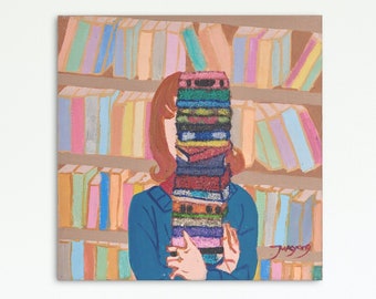Girl's Bookstore | Friendly Bookstore | Bookshelf Poster | Library Wall Decor | Reading Art Print | Colorful Poster | Printable Wall Art
