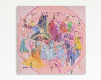 Colorful Festival | Spring Waltz | Digital Print of Original Artwork | Ballet Art Print | Contemporary Optical Art | Printable Wall Art