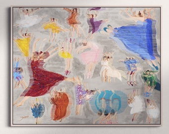 Spring Waltz 6 | Digital Print of Original Artwork | Ballet Art Print | Contemporary Optical Art | Printable Wall Art