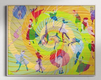 Ballet Art Print | Spring Waltz Optical Art (Digital Print)
