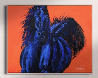 Farmhouse Decor | Animal Portrait | Horse Print | Contemporary Art | Animal Painting | Modern Art | Race Horse | Printable Wall Art