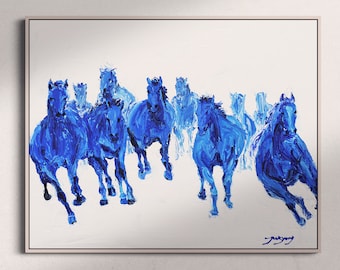 Horse Wall Art | Running Horse | Contemporary Art | Animal Painting | Oil on Canvas | Modern Art | Race Horse | Wall Decor