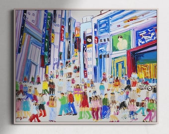 Seoul Cityscape Art Print | Modern Colorful Illustration (Digital Download)