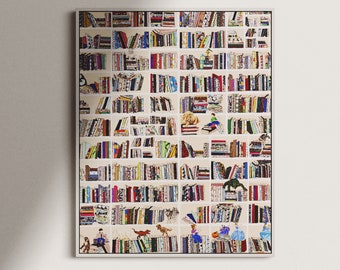 Book Lovers Poster | Book Art Print | Reading Art Print | Colorful Literature Poster | Contemporary Art | Printable Wall Art