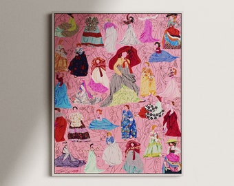 Aesthetic Korea Hanbok Art | Contemporary Art | Printable Wall Art