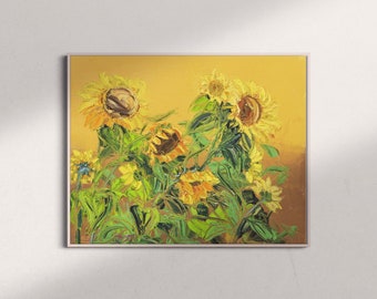 Sun flower|flower painting| still life|Contemporary Art |  Painting | Oil on Canvas | Modern Art | Wall Decor