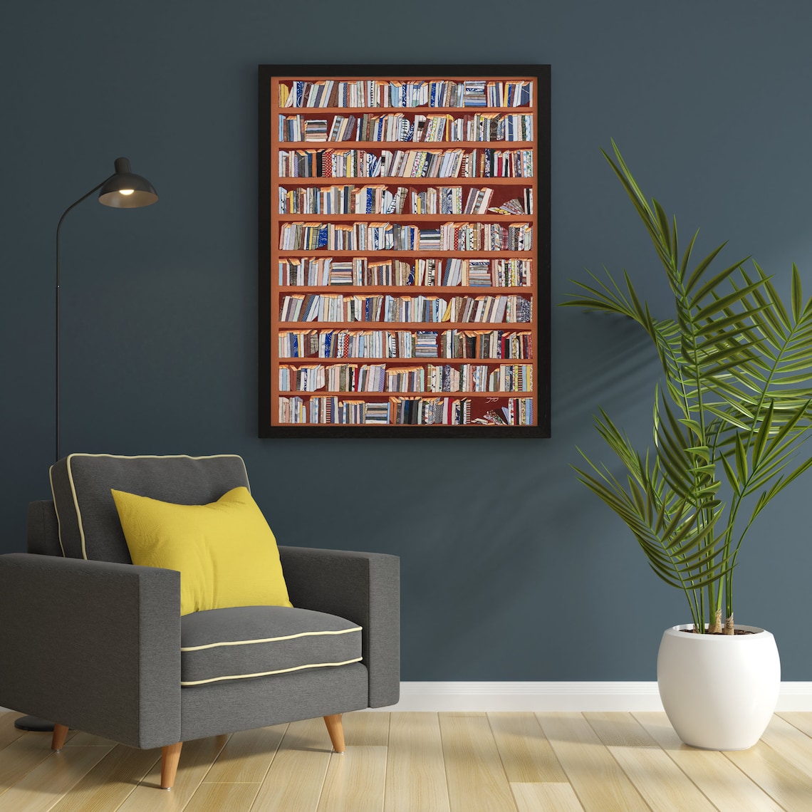 Office Wall Art Decor Bookshelf Poster Library Wall Decor Etsy