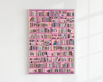 My  book cafe|The appearance of a bookshelf full of books|Colorful bookshelf|Book cafe story|monden art|home deco| Wall Decor