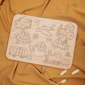 Lernkinder Autos Puzzle Laser cut Dateien svg Glowforge Kinder Montessori Puzzle dxf Template CNC Vektor Instant Download