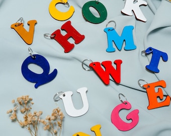 26 Alphabet Letter Keychain SVG Laser Cut Monogram Initial Charm