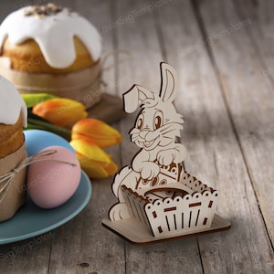 Laser cut Osterhase Ei Halter svg vorlage Glowforge Eierhalter Stand Bundle svg Cricut Ostereierhalter dxf cnc cut mustern
