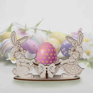 Laser cut Osterhase Ei Halter svg Datei Glowforge Eierhalter Stand Bundle svg Cricut Ostereierhalter dxf cnc Vektor Vorlage