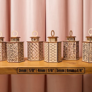 Wooden lantern bundle svg laser cut file table lamp Glowforge candle holder cnc vector Lampshade laser dxf cut plan Instant download