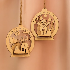 3D Weihnachten Kugel Bundle svg laser cut Datei Glowforge Christbaumkugel Ornamente Baumschmuck svg Cricut Weihnachten dxf Vorlage