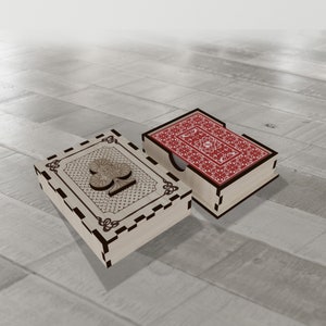 Lasergesneden poker speelkaarten vak SVG sjabloon Glowforge vak voor spelkaarten SVG cricut speelkaarten DXF CNC vector patroon digitaal bestand