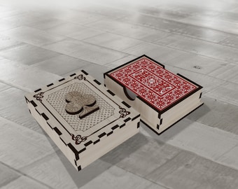 Playing Card Box SVG Laser Cut Deck Holder Poker Game Storage Gift Decor