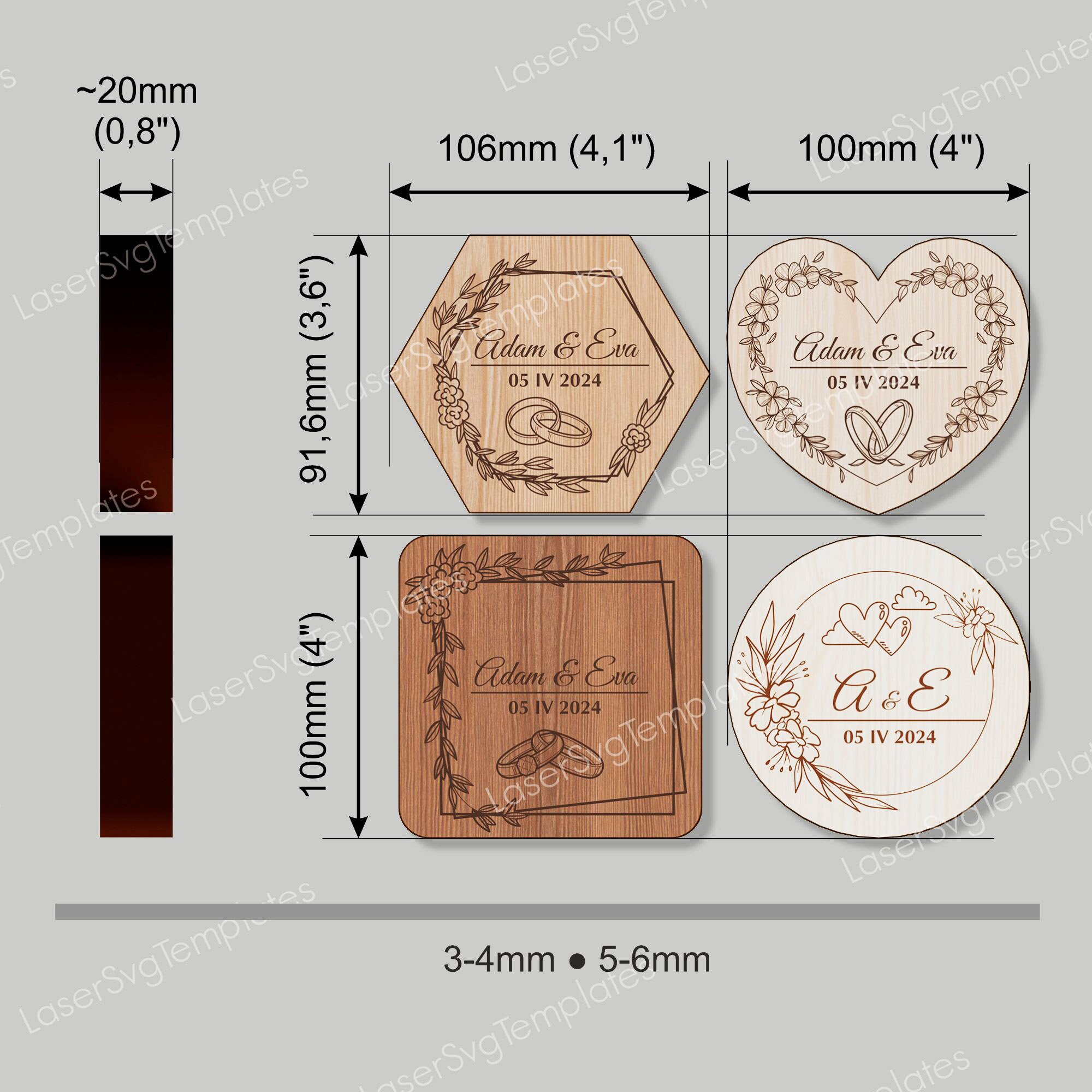 Laser Cut Decorative Ring Box Set Svg Template Glowforge Wedding Ring ...