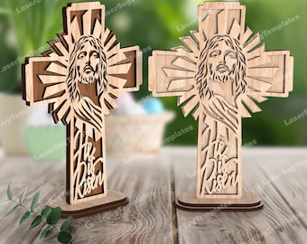 Multilayer Christ Cross SVG Laser Cut Standing Easter Faith Decor