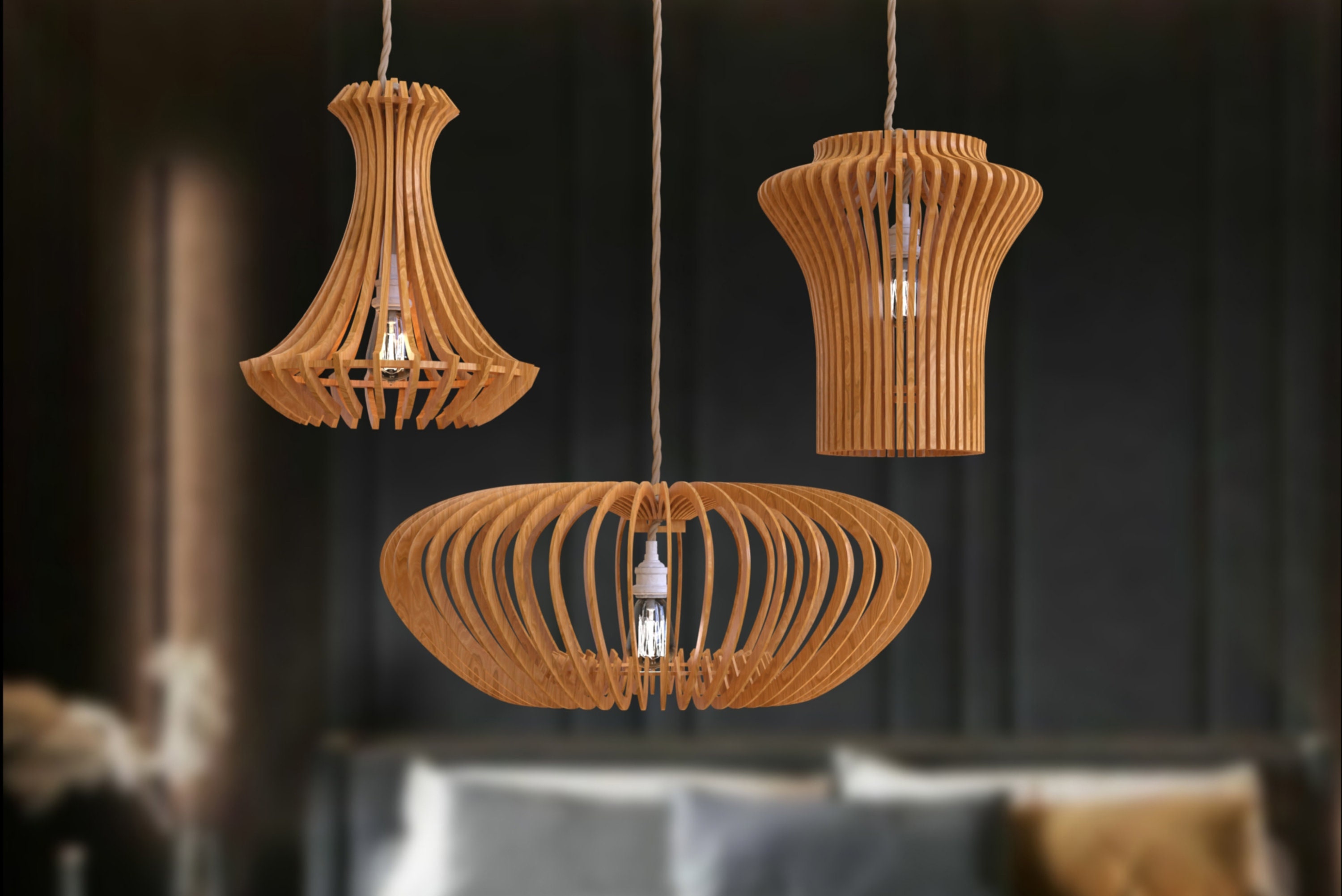 Kronleuchter Kettenabdeckung 2er Pack - 1,8m Leinenstoff Weiß