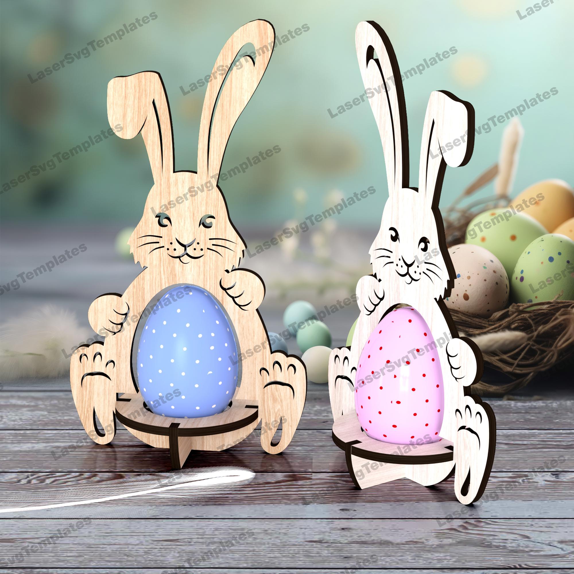 Bunny Easter Egg Holder Laser Cut Svg File Glowforge Egg Holder Stand ...