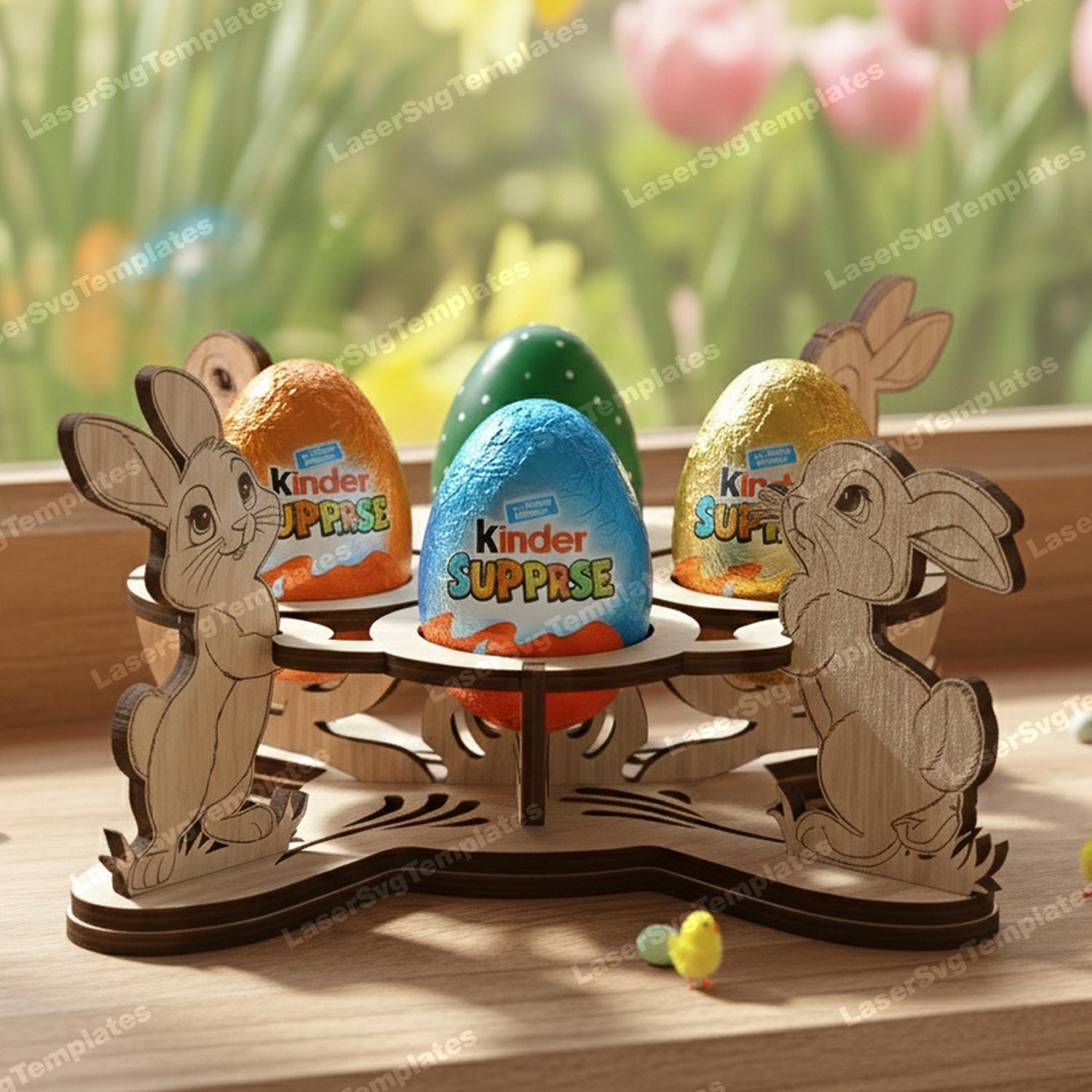Bunny Easter Egg Holder Laser Cut Svg File Glowforge Easter Egg Holder ...
