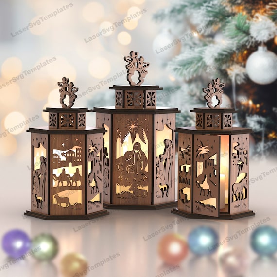 キリスト降誕の飾り ナイトランプ レーザーカット svg ファイル