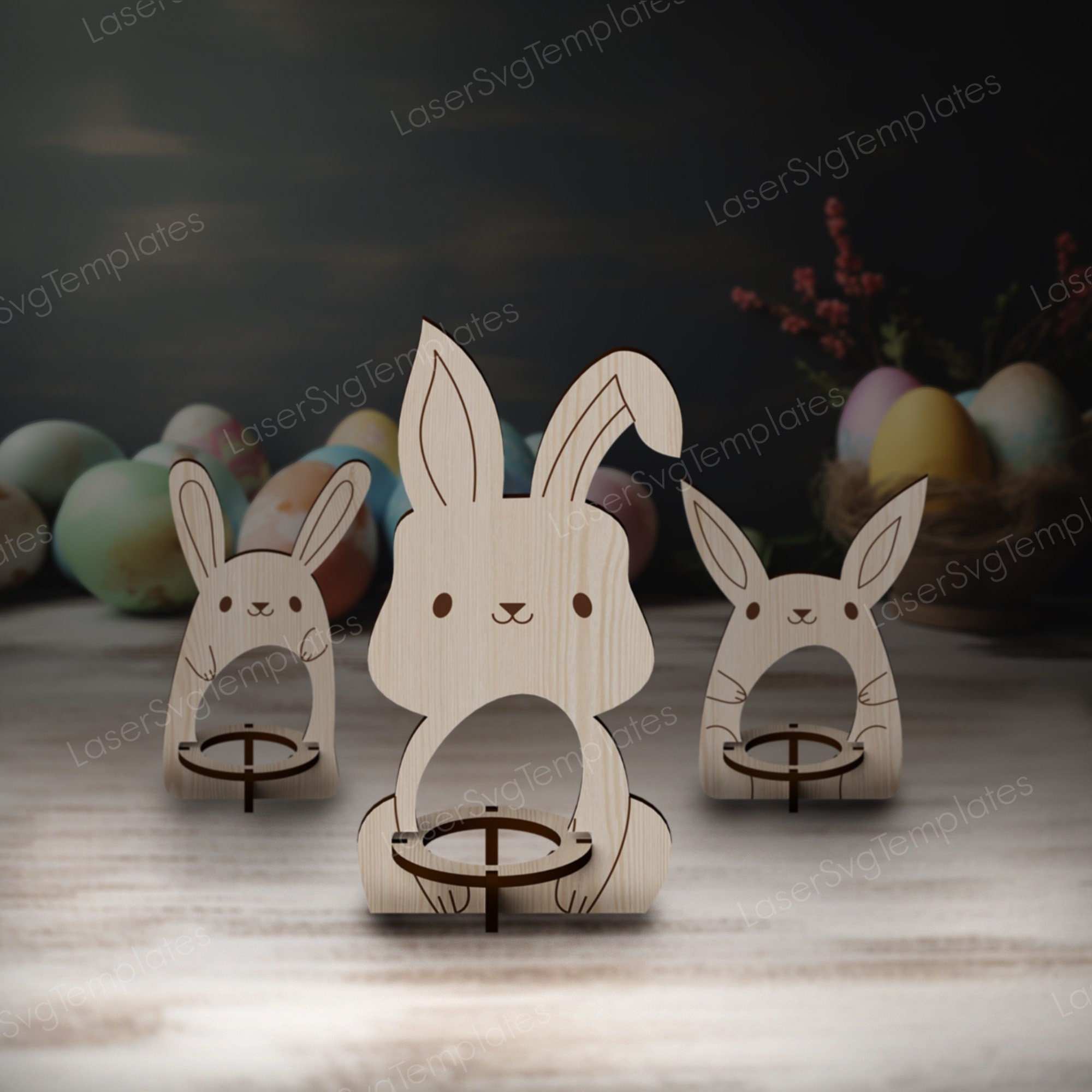 Easter Bunny Egg Holder Laser Cut Svg File Glowforge Egg Holder Stand ...