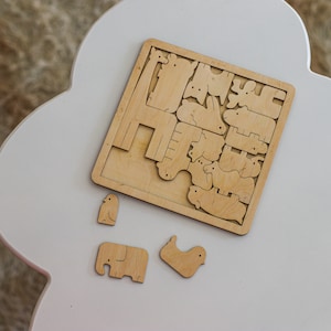 4 Educational Kids Animal Puzzle Svg Laser Cut Montessori Fruits Board ...