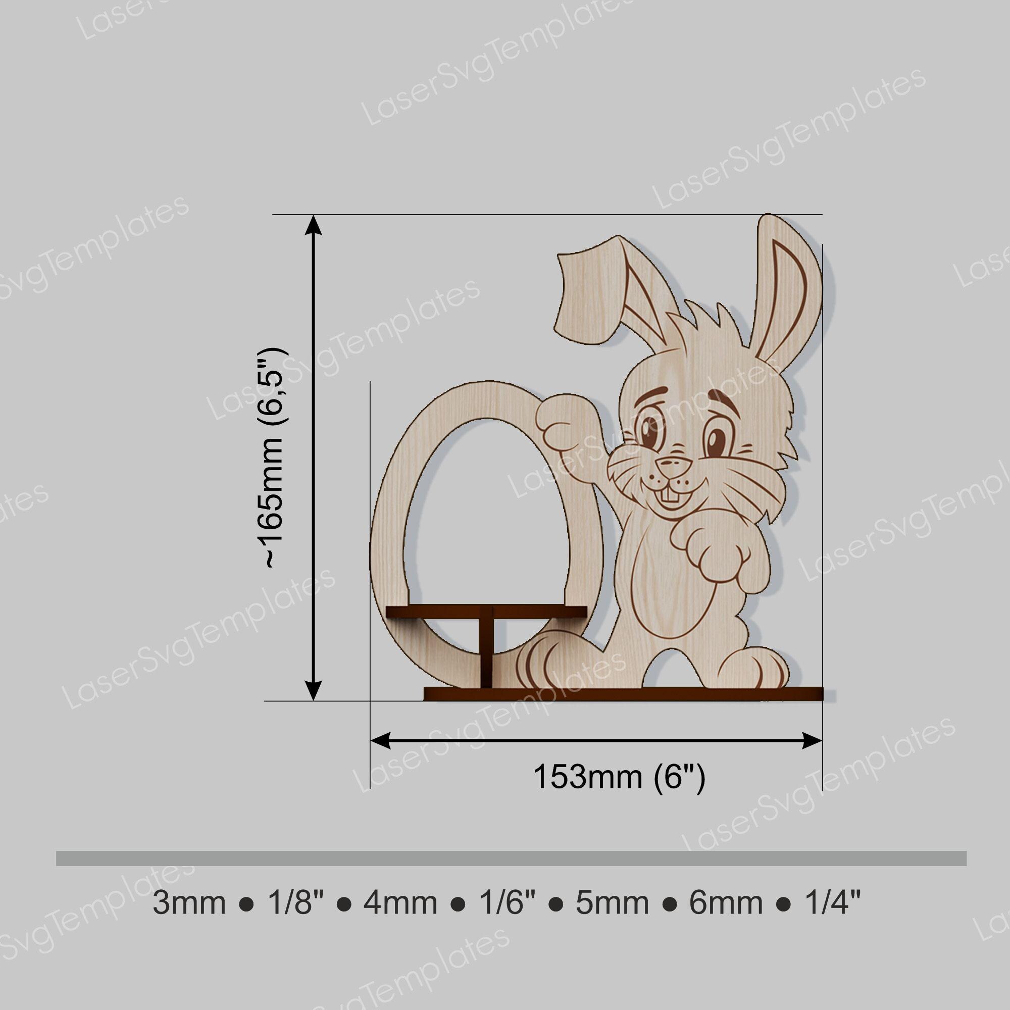 Easter Bunny Egg Stand Laser Cut Svg File Glowforge Bunny Egg Holder ...