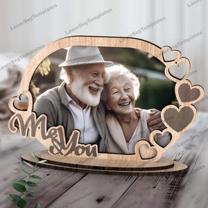 Hölzerne Liebe Herz Fotorahmen Laser geschnitten svg Datei Glowforge hölzerne Fotorahmen dxf cnc Vektormuster Herz Fotorahmen svg Vorlage