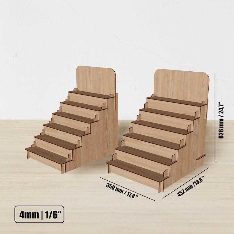 Stand Rack Template Laser Cut Step Stand Display Shelf Svg Template Wooden Display Rack Cnc ...