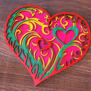 Multilayer Heart SVG Laser Cut Mandala Love Wall Art Decor - Etsy