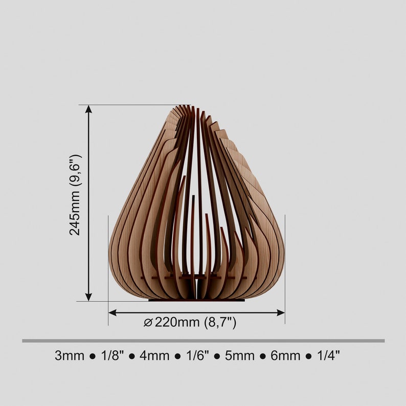 Chandelier décoratif bundle découpé au laser fichier svg Glowforge bougeoir en bois ensemble svg modèle vectoriel lampe de table dxf plan de coupe motif cnc image 4