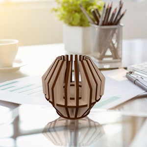 木製のミニマリストキャンドルホルダー svg レーザーカットファイル Glowforge テーブルランプ svg ベクターファイル DXF テーブルランプ ベクタープラン レーザー CNC パターン