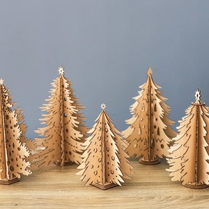 Weihnachten stehend Baumschmuck Bundle svg laser cut Datei Glowforge Weihnachtsbaum svg cricut Weihnachtsbaum Dekor dxf Vektor cnc patern