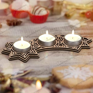 クリスマス シューティング スター ティーライト ホルダー レーザー カット svg ファイル Glowforge クリスマス キャンドル ホルダー svg クリスマス キャンドルスティック dxf cnc レーザー プラン