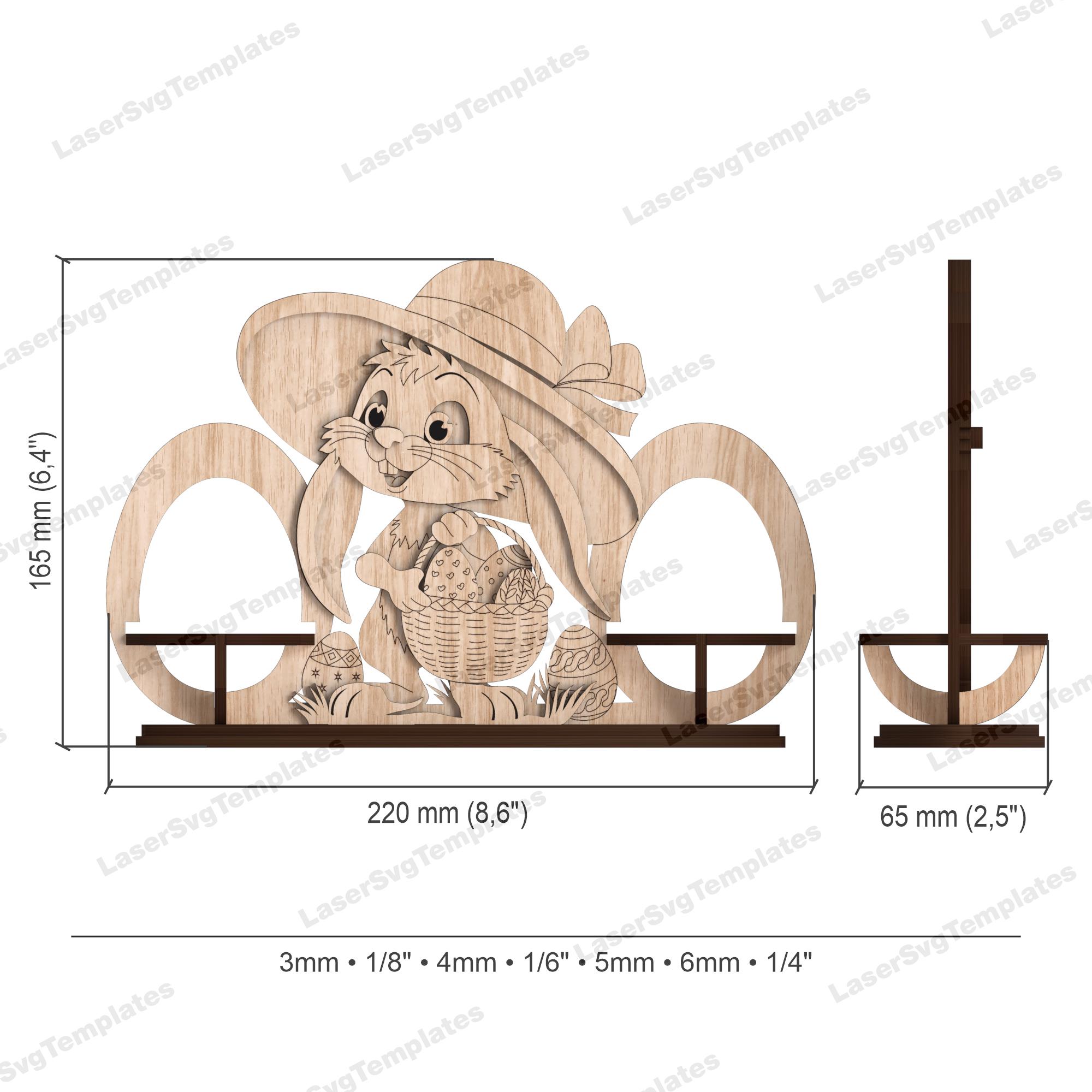 Easter Bunny Egg Holder Laser Cut Svg File Glowforge Double Egg Holder ...