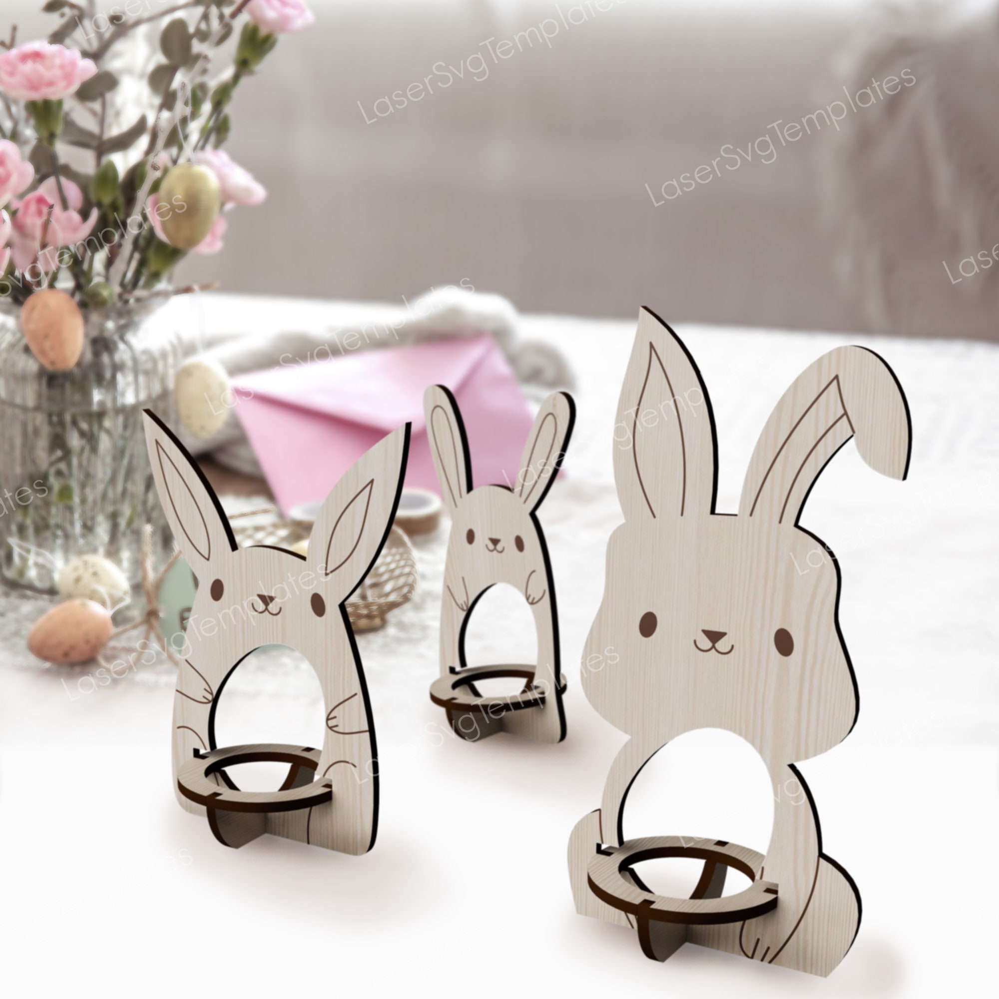 Easter Bunny Egg Holder Laser Cut Svg File Glowforge Egg Holder Stand ...