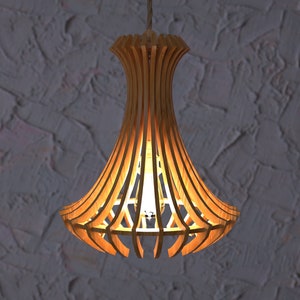 Dekoracyjna lampa wisząca svg plik cięty laserowo Glowforge drewniany klosz do lampy wiszącej dxf wzór cnc lampa wektorowa żyrandol Cricut svg cięcie laserowe
