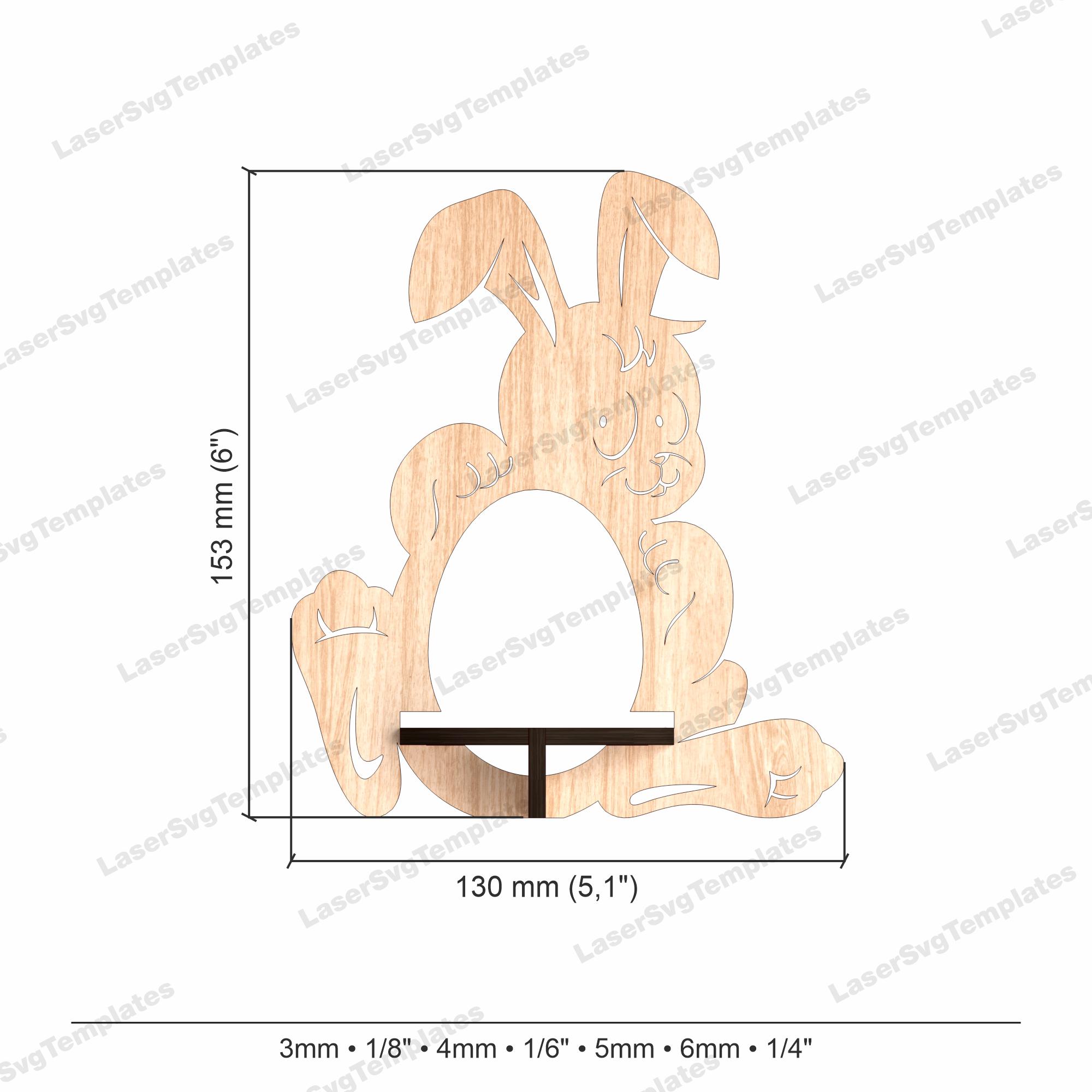 Laser Cut Easter Bunny Egg Holder Svg File Glowforge Egg Holder Stand ...