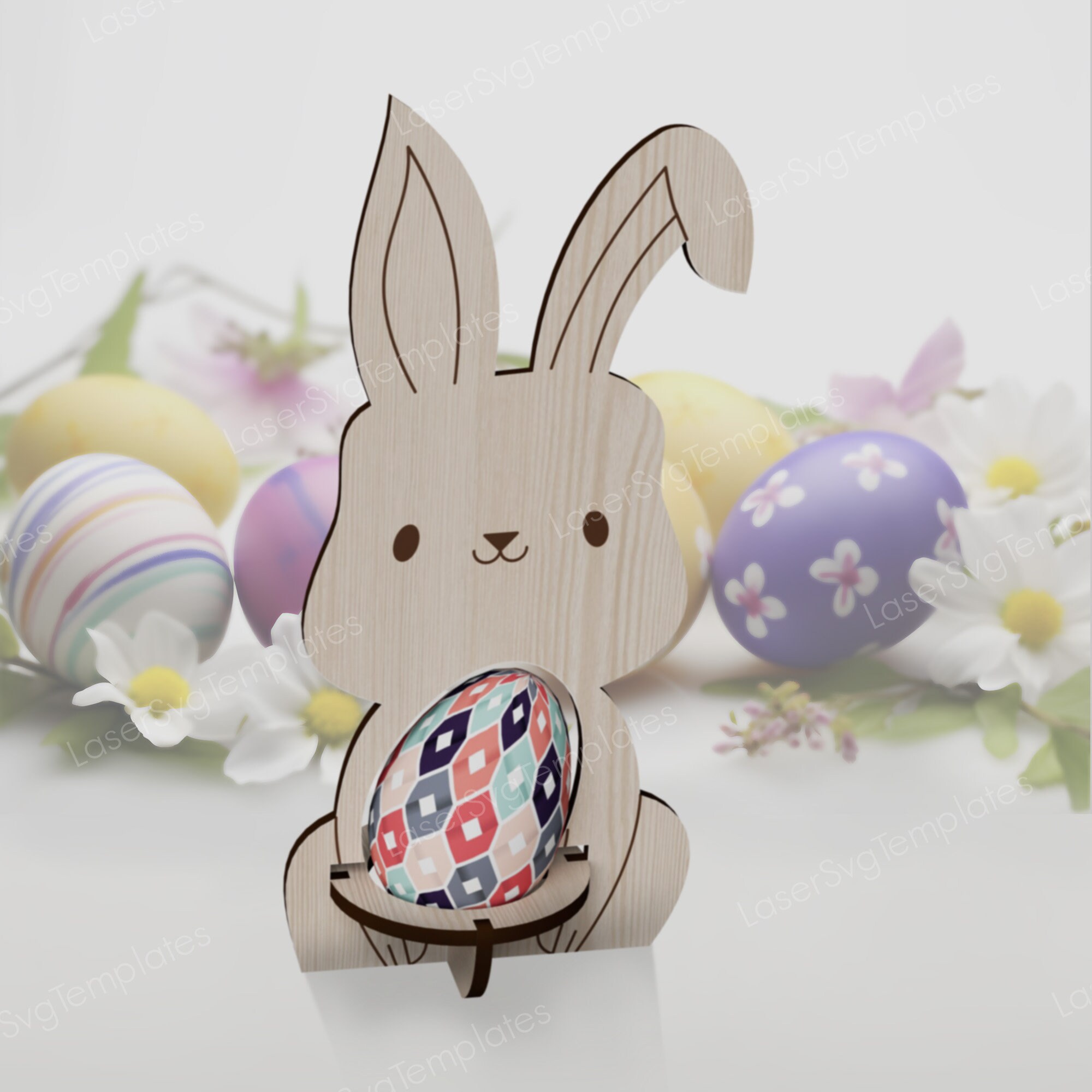 Easter Bunny Egg Holder Laser Cut Svg File Glowforge Egg Holder Stand ...