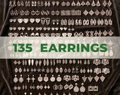 135 Geometric Earrings Bundle SVG Laser Cut File Glowforge Elegant Earrings SVG Template Flower Earrings DXF Pattern Earrings Laser File