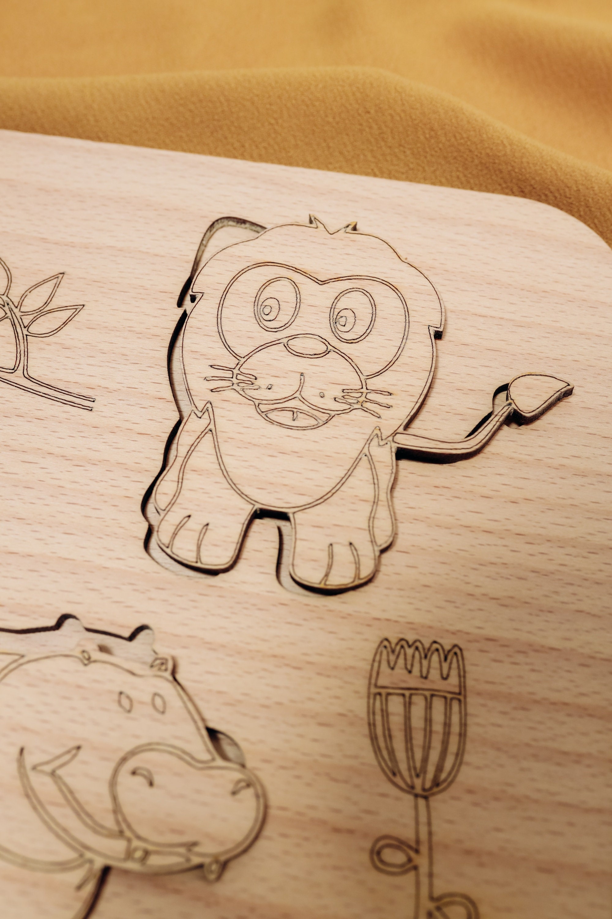 Animal Puzzle Laser Cut SVG Wooden Kids Montessori Toy Safari Learning ...