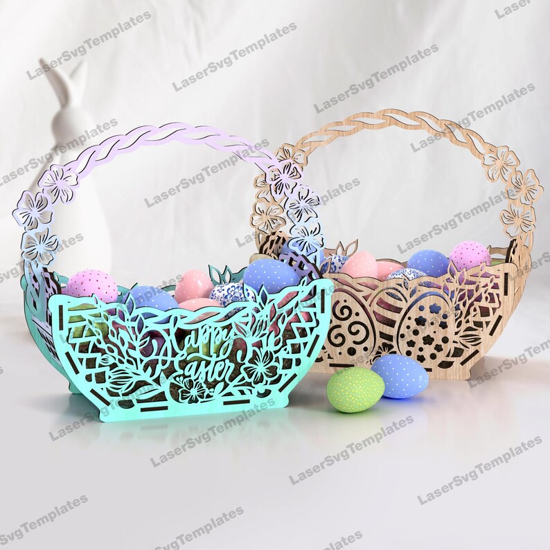 Easter Egg Holder Basket Laser Cut Svg File Glowforge Decorative Easter ...