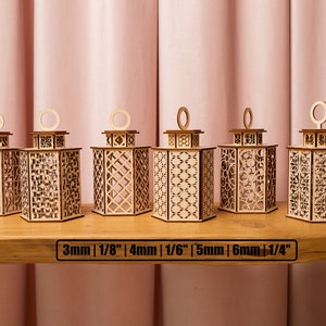 Wooden decorative lantern bundle svg laser cut file Glowforge candle holder cnc vector Lampshade laser dxf cut plan Instant download image 2