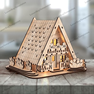 Portacandele pasquale con fiori, tagliato al laser, file svg Glowforge, miniature di coniglietti pasquali svg, decorazione da tavolo pasquale dxf cnc modello vettoriale