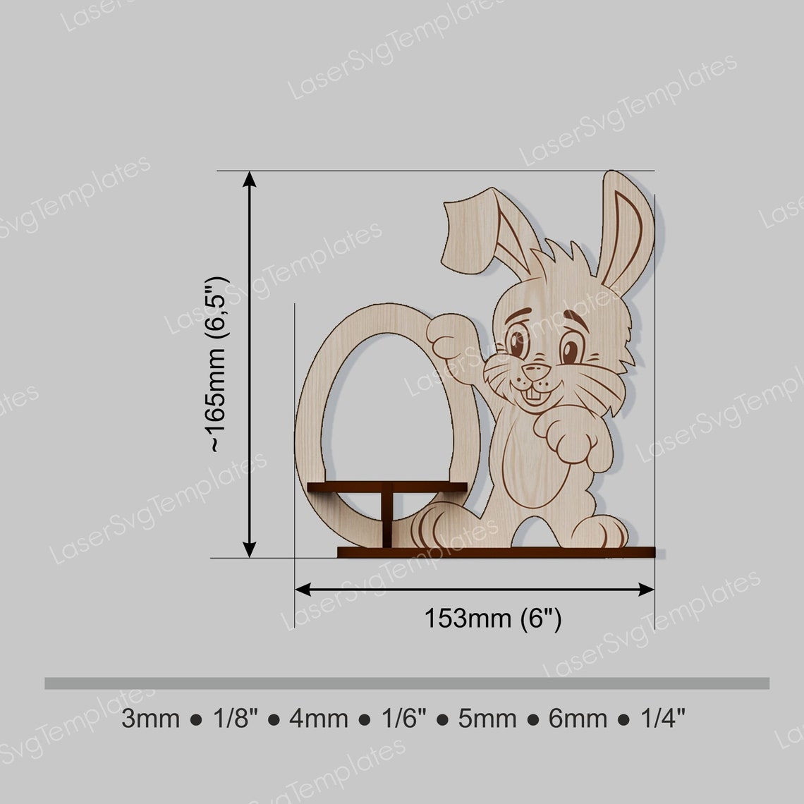 Laser Cut Easter Bunny Egg Holder Svg File Glowforge Egg Holder Stand ...