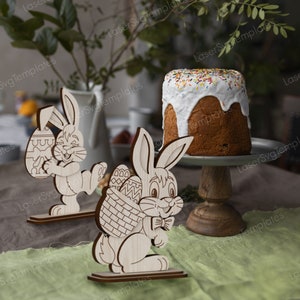 5 Standing Bunny Decor SVG Laser Cut Easter Table Figurines - Etsy